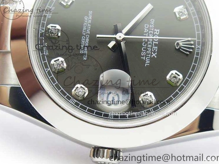 MiroTime 0515 Premium DateJust 41mm 126300 SS Noob 1:1 Best Edition Gray Dial Diam Markers On SS Bracelet A 3594